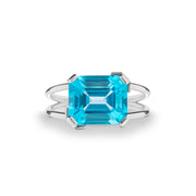 Deco Splash Solitaire - Swiss Blue topaz