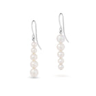 Sea Foam Graduated Pearl Earrings - silver