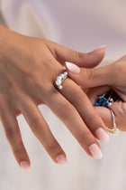 Sea Foam Graduated Pearl Ring