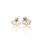 Peekaboo Gold studs with freshwater pearls